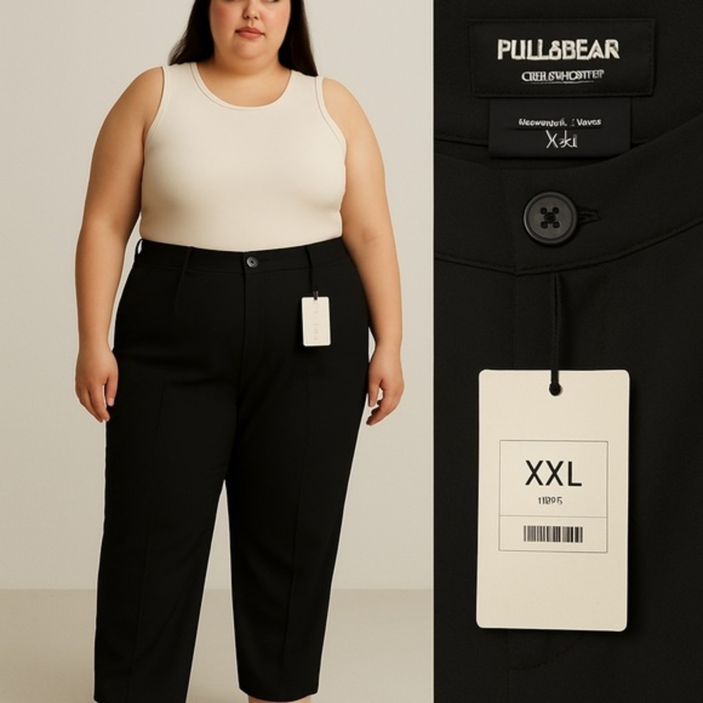 Pull&Bear Black Label Black Dress Pants XXL
